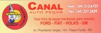 CANAL - Auto Pecas Fone: 3313-6722 Av. Pres. Vargas, 143